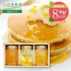 【山田養蜂場】はちみつ果実漬セット(ゆず・レモン)レモンはちみつ漬200g・ゆずはちみつ漬200g・アカシア蜂蜜200g×各1本※透明ラベル 詰め合わせ お取り寄せグルメ 高級 おしゃれ ラッピング