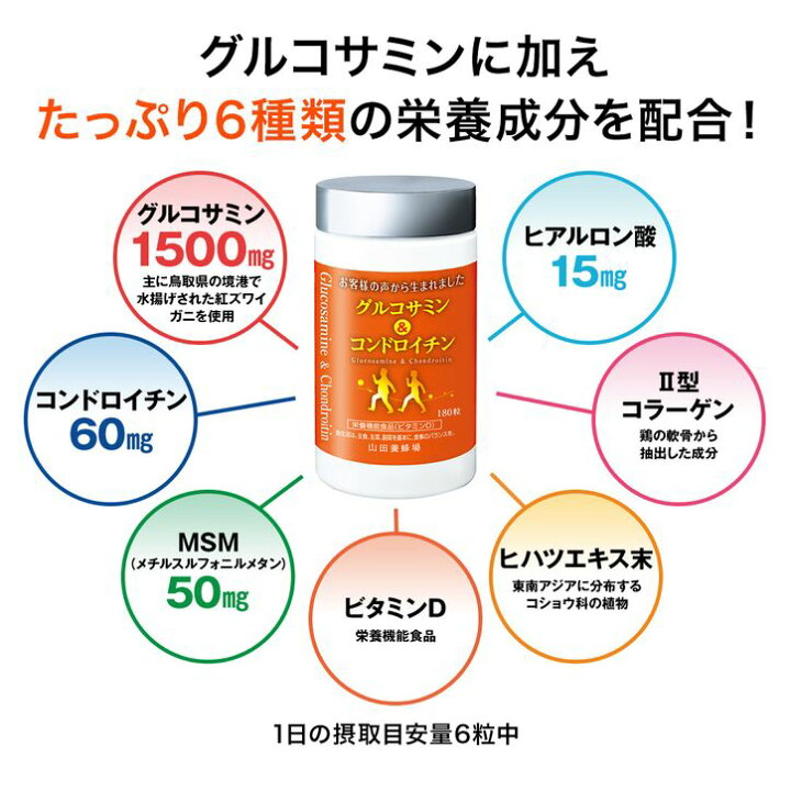 楽天市場】【山田養蜂場】【送料無料】グルコサミン＆コンドロイチン 