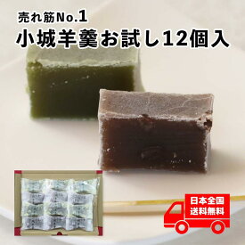 表面が固い 小城羊羹 お試し12個入り【メール便送料無料】※表面が固いタイプ（お配り物 おためし 抹茶 小倉 おぐら お土産 父の日 母の日 誕生日 プレゼント 敬老の日 当店オススメ 和菓子ランキング1位獲得 ）