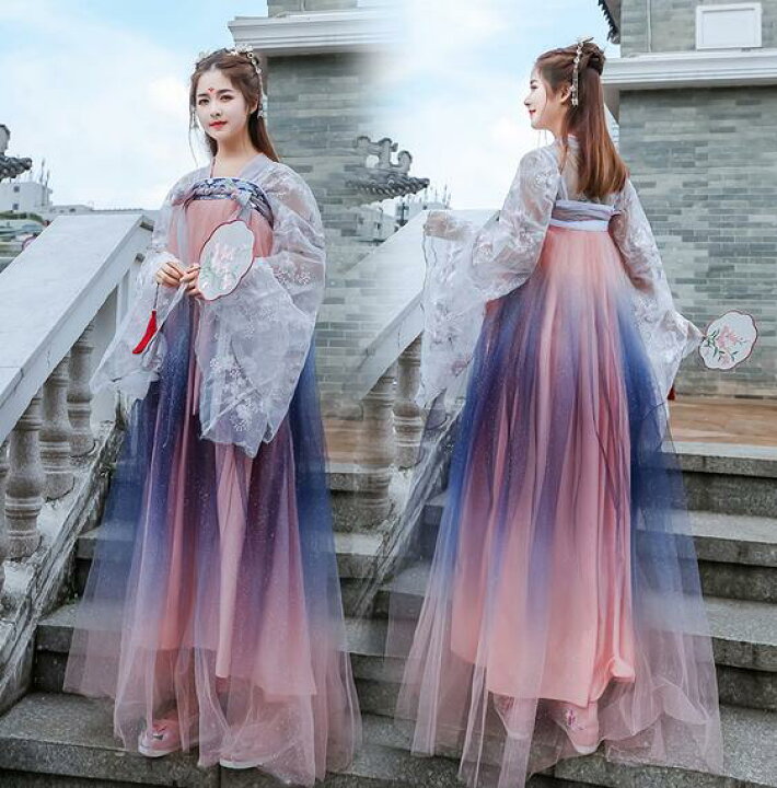 楽天市場】中華美品唐装漢服 2タイプ美品写真撮影ドレス 刺繍古風中華  