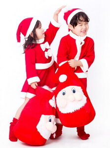 可愛いクリスマスコスプレ衣装 サンタクロース鞄 帽子cosplay ワンピース 子供 コスプレ衣装 女の子 男の子コスプレ パーティードレス キッズサンタ服 仮装 コスチューム