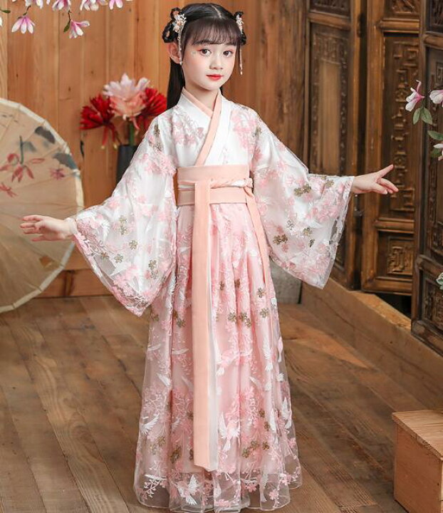 楽天市場】女の子美品唐装漢服ワンピース 刺繍 6タイプ 花柄 中華舞台  