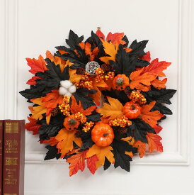 送料無料ハロウィン飾り小物　花柄　カボチャ 壁掛け 店舗用 ご自宅用 Hallowe'en 装飾 綺麗飾り　4タイプ 　ハロウィンリース 　コスプレ