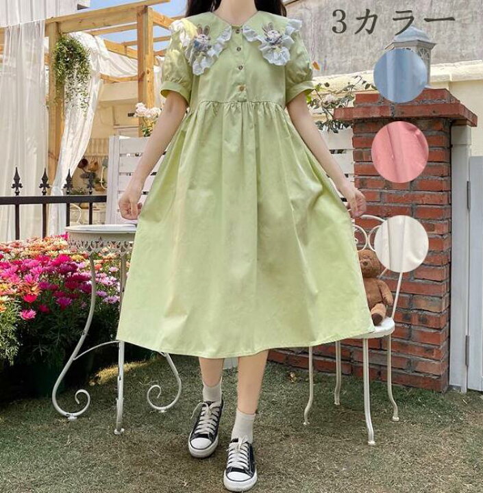楽天市場】可愛いレディースワンピース 半袖 少女ワンピース ロリータ  