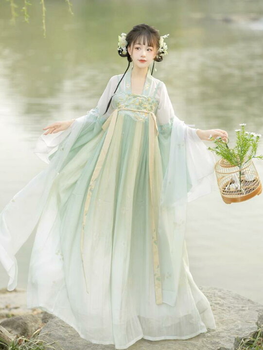 楽天市場】仙女唐装漢服 レディース刺繍古典美人服 中国魏晉風漢服 