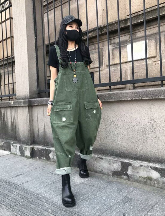 楽天市場】デニムサロペット レディース オーバーオール ロング丈  