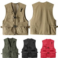 多機能ベスト ベスト メンズ 春夏メッシュベスト 4色　お釣りベスト アウトドアベスト 作業服 カメラマン…