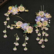 チャイナ風髪飾りセット 華流コスプレ用髪飾り 中華風 かんざしカチューシャ ヘアアクセサリー 中華グッ…