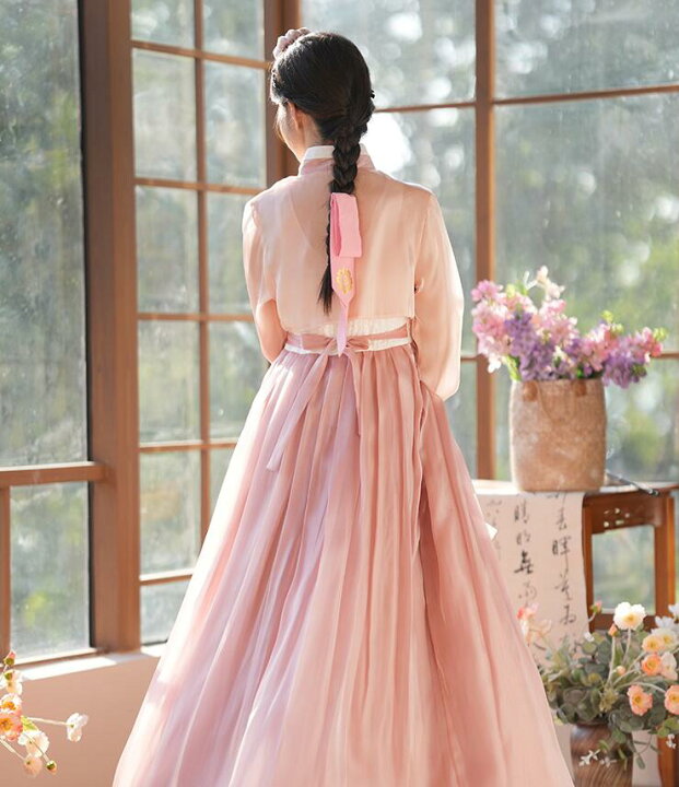 楽天市場】新品チマチョゴリ 韓服 ピンク系 可愛い大人用チマチョゴリ  