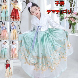 チマチョゴリ　韓国風子供チマチョゴリ 高級なワンピース 兎プリント 7色 クリスマスコスプレ衣装　女の子朝鮮族民族衣装ドレス リボン 日常服 舞台服装cosplay 学園際文化際　二次会　写真撮影　コスチューム　ダンス衣装