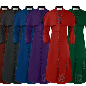 ハロウィンコスプレ衣装 男女兼用神父コスプレ服 牧師服 神父服役 cosplay 宣教師衣装 十字架おまけマキシ丈マント 悪魔 神父 魔法使いコスプレ仮装ステージ衣装 Halloweenパーティー クリス