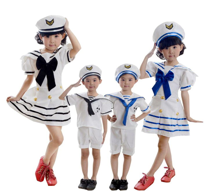 楽天市場 キッズダンス衣装 セーラー風ワンピース 男の子女の子海軍服セーラーｔシャツ ショートパンツ 舞台演出服 ダンス衣装ステージ衣装 帽子付き 幼稚園小学生制服 イベント 学園祭 Yamadasyouji