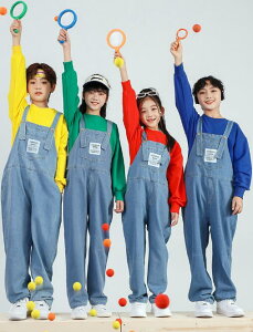 子供サロペットセット ダンス衣装 子供ダンス衣装 ジャッズダンス HIPHOP 春秋ダンス衣裳 トップス+サロペット 5色 舞台服 出演服 子供ダンス衣裳 団体服 発表会 チアリーディング 舞台ダ