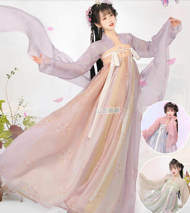 楽天市場 中華服 唐朝ワンピース チャイナドレス ３色 プリント 中華風コスプレ衣装 チャイナ服 漢服 唐装 中華ドレス 華流舞台ステージ衣装 中国古代宮廷風コスチューム 天女 妖精 変装 レディース イベント 学園祭 パーティー ハロウィーンコスプレ仮装 Yamadasyouji