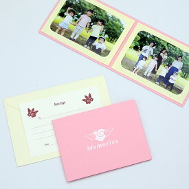ペーパー フォトフレーム 写真台紙 Memories/エンゼルハート Lサイズ （89×127mm） 2面ヨコ ピンク