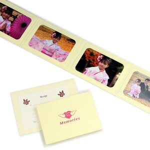 ペーパー フォトフレーム 写真台紙 Memories/エンゼルハート Lサイズ (89×127mm) 4面ヨコ クリーム