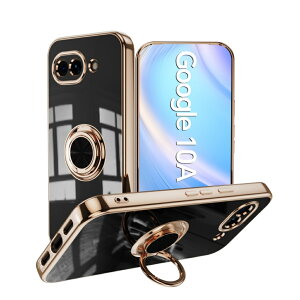 Google Pixel 10a �P�[�X �K���X�t�C�����t��(2�����j �����O�t�� ���^���b�N �t���[�� �\�t�g�P�[�X �J�o�[ GooglePixel10a �s�N�Z��10a �X�}�z�P�[�X 360�x��] �����O �X�^���h�@�\ �ϏՌ� TPU �\�t�g 