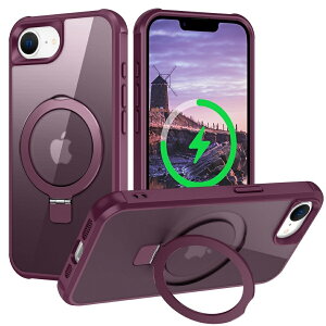 iPhone17E �P�[�X iPhone16E �P�[�X MagSafe�Ή� �����O�t��?iPhone 17E 16E �J�o�[ �ϏՌ� �X�^���h�t�� 120�x�J�� magsafe �N���A ���� �X�}�z�P�[�X ���C�����X�[�d�Ή� �����h�~ ������� �c�u�� ���u�� 