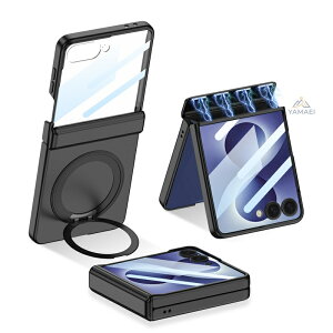 Galaxy Z Flip8 �M�����N�V�[ Z Flip8 �P�[�X ��ʕی� �t�B������̌^ MagSafe�Ή� ���C�z�� �X�^���h �q���W�ی� �J�����ی� �J�o�[ �܂肽���� �X�}�z�P�[�X ���^ �y�� ���h�~ �w��h�~ PC �K���X�t