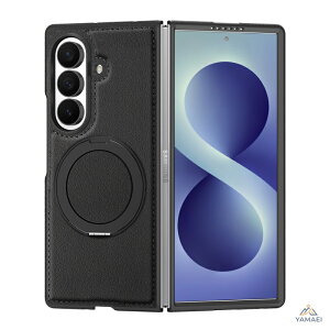 Galaxy ZFold8 Ultra �P�[�X 360°��]�X�^���h MagSafe�Ή� PU���U�[ �}�O�l�b�g�����O �c���u�� ���C�����X�[�d�Ή� �J�����ی� ��ʕی� �ϏՌ� ���U�[�� �܂肽���� �M�����N�V�[ ZFold8 Ultra �X�}�z