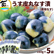 山形県産 うす皮丸なす漬け 160g×5袋 漬物 なす 浅漬け 国産 ご飯のお供 お取り寄せ グルメ 夏野菜 露地…