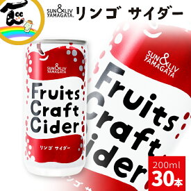 ジュース 炭酸 サイダー りんご アップル 缶ジュース 飲みきりサイズ SUN&LIV YAMAGATA Fruits Craft Cider りんごサイダー30本 (200ml×30本)×1箱