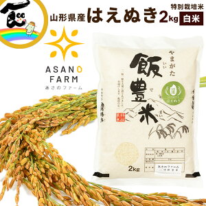 【令和7年度産】浅野ファーム 特別栽培米 山形県飯豊町産 はえぬき 2kg 白米 減農薬・減化学肥料使用