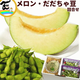 【今だけ 10％オフ！】フルーツ 詰合せ 山形県鶴岡市産メロンとだだちゃ豆詰合せ（メロン：秀品、1個、800g、だだちゃ豆：A品、200g×2パック） フルーツ ギフト 盛り合わせ