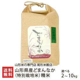 【令和8年度新米】特別栽培米（減農薬・減化学肥料）山形県産どまんなか 精米 選べる 2kg 3kg 5kg 10kg 山形米の専門店 尾形米穀店 米 コメ ご飯 ドマンナカ 山形産 生産者直送 お取り寄せ ギフト プレゼント 贈り物 送料無料