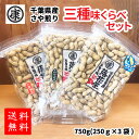 【送料無料】令和6年産千葉産落花生三種味比べセット　(Qなっつ、千葉半立、ナカテユタカ)各250g総重量750g 味比べ 父の日ギフト 国産 千葉県産 新品種　お中元 お歳暮