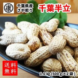 送料無料 【令和5年産千葉県産千葉半立 さや煎り落花生1kg(500g×2袋)】ピーナッツ ギフト 千葉みやげ