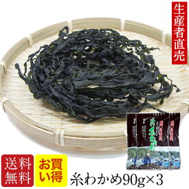 『生産者から直送』『2025年新わかめ』【あす楽対応】鳴門産 糸わかめ90g×3個 鳴門わかめ 徳島 鳴門海峡産 ワカメ 国産わかめ 美味しい物 美味しいもの おいしいもの ご当地 お取り寄せ 産地直送 免疫力　腸内細菌　腸内細菌