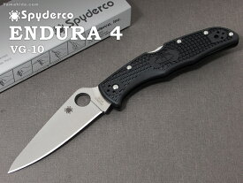 スパイダルコ C10FPBK エンデューラ4 フルフラット 直刃 ブラック/Spyderco ENDURA4 Full flat plane Black