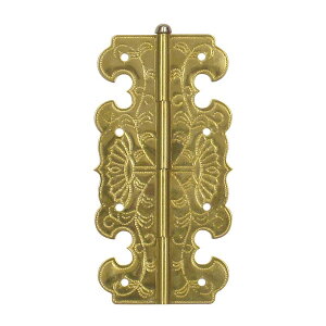 菊栗形丁双 YT-23 65mm 真鍮 飾丁番 平丁番 抜き差し丁番 家具用丁番 扉用丁番 観音開き丁番 アンティーク丁番 デコレーション丁番 装飾丁番 クラシック丁番 ヴィンテージ丁番 レトロ丁番 真鍮