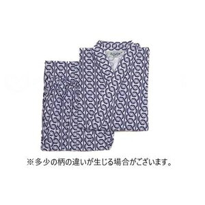 おせわさん おくつろ着 紳士 紺 幾何柄 Lサイズ パジャマ レディース メンズ 前開き長袖 大きいサイズ 介護 医療 病院 入院 薄手 可愛い かわいい