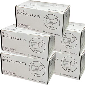 フィット 使いきりミニマスク 175 (ホワイト) 50枚入 マスク 不織布 立体 大きめ 日本製 耳が痛くない 超快適 国産 医療用 介護用 大きいサイズ