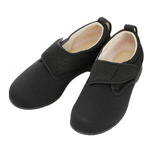 ウィングストレッチ 黒 LL 介護靴 女性 レディース 男性 メンズ あゆみ 滑り止め シューズ スポーツ スニーカー 軽量 外履き 介護 医療 ウェルファン掲載 ウォーキング ランニング