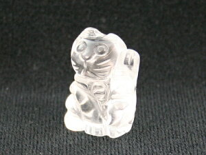 天然石水晶置物 招き猫(まねきねこ)