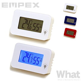 《全3色》EMPEX シュクレ・イルミー 温度・湿度計 【エンペックス 温度計 湿度計 デザイン雑貨 インテリア 室内 気温 室温 乾燥 熱中症対策 寝室 バックライト 卓上】