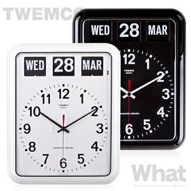 《全2色》twemco BQ-12A カレンダー時計 【トゥエムコ トゥエンコ デザイン雑貨 ウォールクロック とけい パタパタ アナログ 壁掛け時計 オフィス 店舗 レトロ】