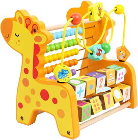 モンテッソーリ 玩具 ルーピング ビーズコースター 木のおもちゃ 知育玩具 2歳 3歳 4歳 女の子 男の子 誕生日 プレゼント お祝い 多機能 木製 おもちゃ ビーズ迷路 そろばん 算数