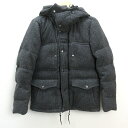 k■ストゥージ＆コー/STOOGE&CO ヘリンボーン フーディダウンジャケット【M】灰色/MENS■21【中古】