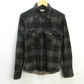 Q■日本製■ファクトタム/FACTOTUM ホツレ加工 コーデュロイシャツJKT■黒系【 46 】MENS/104【中古】