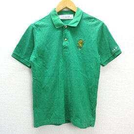k■ヤングマシーン/EDUCATION FROM YOUNG MACHINES 鹿の子 半袖ポロシャツ【2】緑/MENS■31【中古】