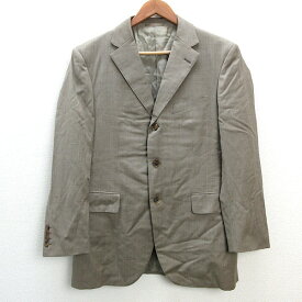 y■バーバリー/BURBERRY SIEG FRIED 3つ釦 スーツジャケット■灰系【38 L】MENS/レトロ/31【中古】