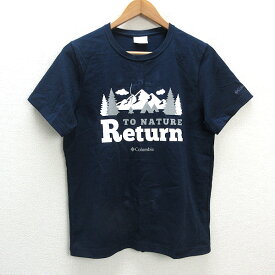 z■コロンビア/COLUMBIA UVカット 半袖Tシャツ ヤハラ フォレスト ネイビー■紺【メンズS】MENS/アウトドア/127■【中古】