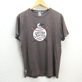 G■チャムス/CHUMS プリントTシャツ【USA】茶/men's/86【中古】■