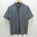 G■ツアーステージ/TOURSTAGE モックネックハーフジップシャツ/ゴルフウェア【M】黒/men's/46【中古】■