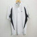 G■ツアーステージ/TOURSTAGE モックネックハーフジップシャツ/ゴルフウェア【L】白/men's/47【中古】■