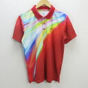 G■ニッタク/NITTAKU 半袖ポロシャツ/卓球ウエア【M】赤系/men's/59【中古】■